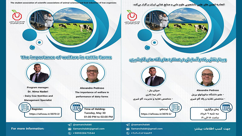 در وبیناری دانشجویی بررسی می‌شود: نقش رفاه و آسایش در عملکردهای گله‌های گاو شیری
