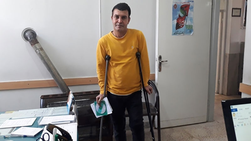 آسیب پای همکار شبکه دامپزشکی اسفراین در حین انجام ماموریت