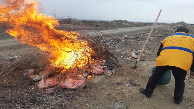 معدوم سازی 1100 کیلوگرم آلایش مرغی غیر قابل مصرف در شهرستان ملکان